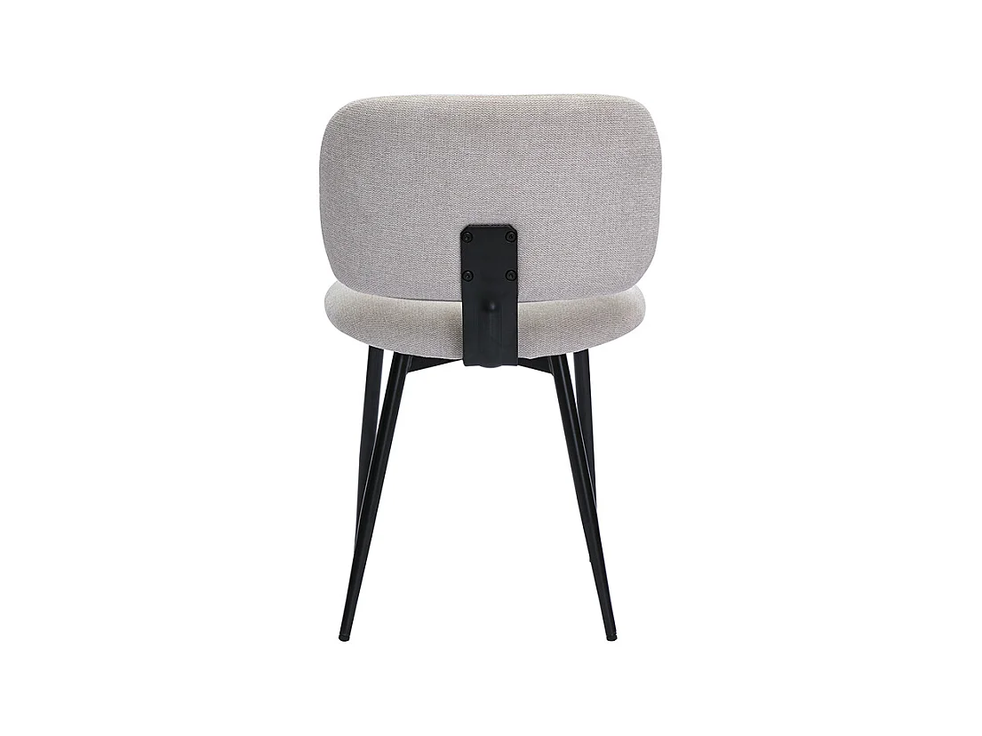 Chaises en tissu effet velours texturé beige et métal noir (lot de 2) ATRIUM