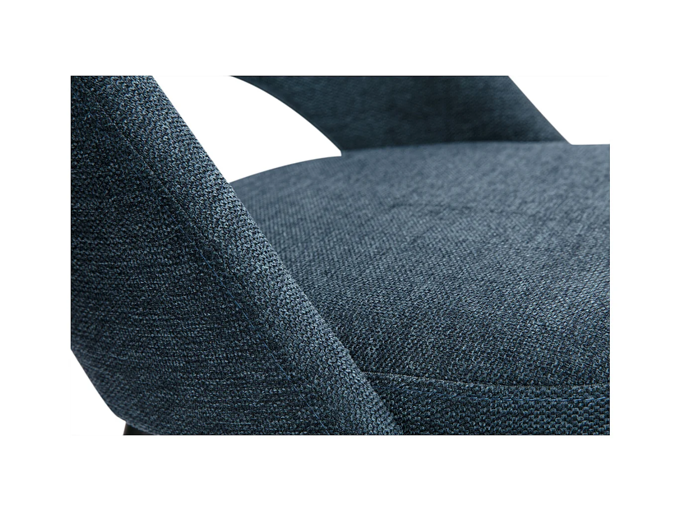 Chaises vintage en tissu effet velours texturé bleu foncé et métal noir (lot de 2) COSETTE