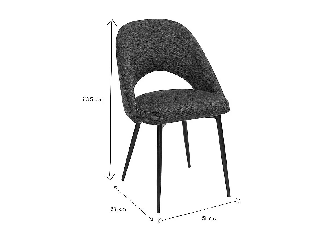 Chaises vintage en tissu effet velours texturé bleu foncé et métal noir (lot de 2) COSETTE