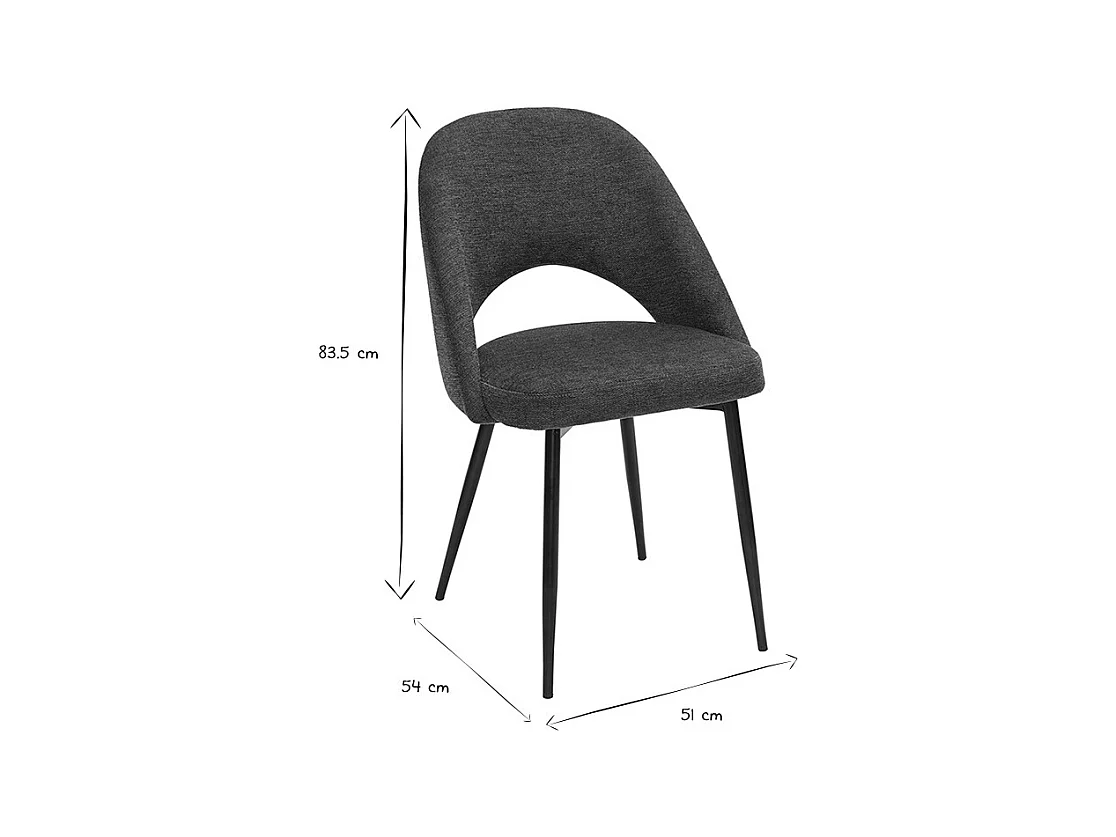 Chaises vintage en tissu effet velours texturé bleu foncé et métal noir (lot de 2) COSETTE