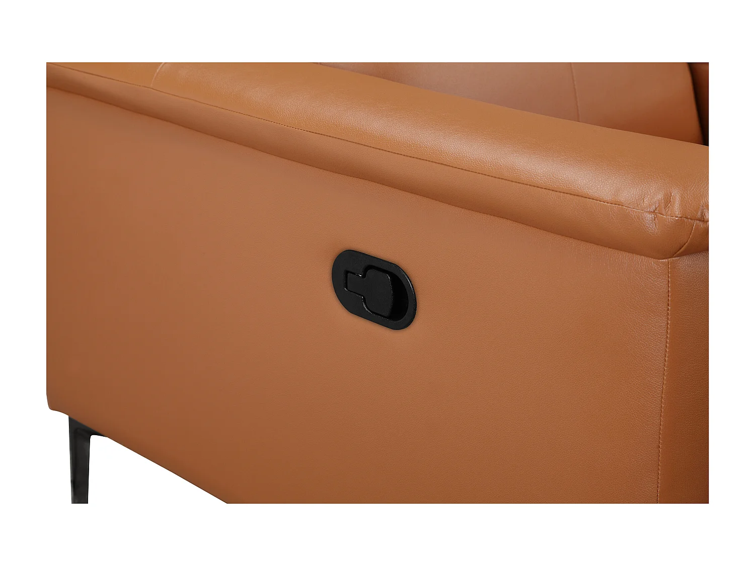 Lund | Fauteuil inclinable double avec fonction manuelle en PU de couleur cognac