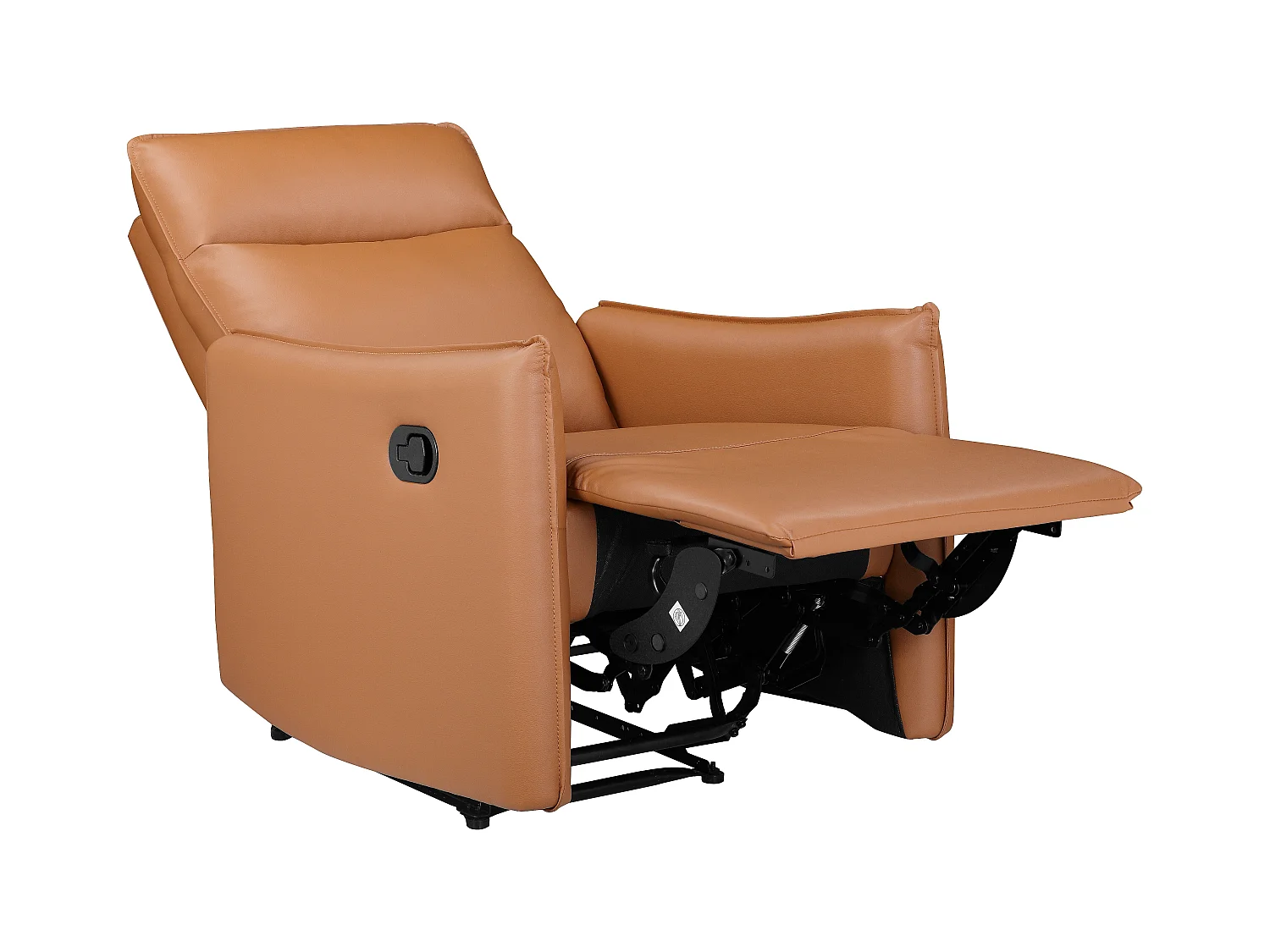 Lugo | Poltrona reclinabile con funzione manuale in PU color cognac