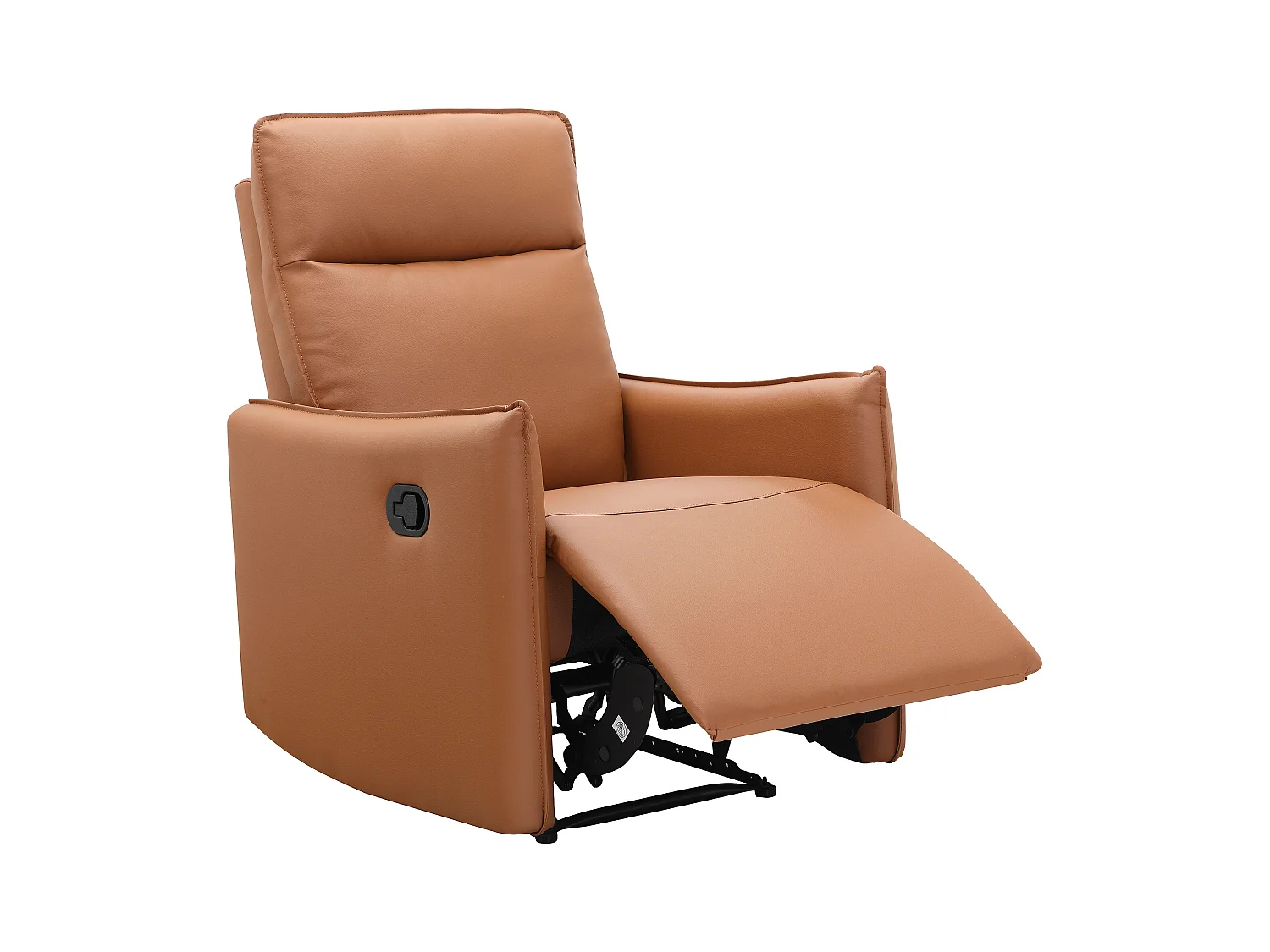 Lugo | Poltrona reclinabile con funzione manuale in PU color cognac