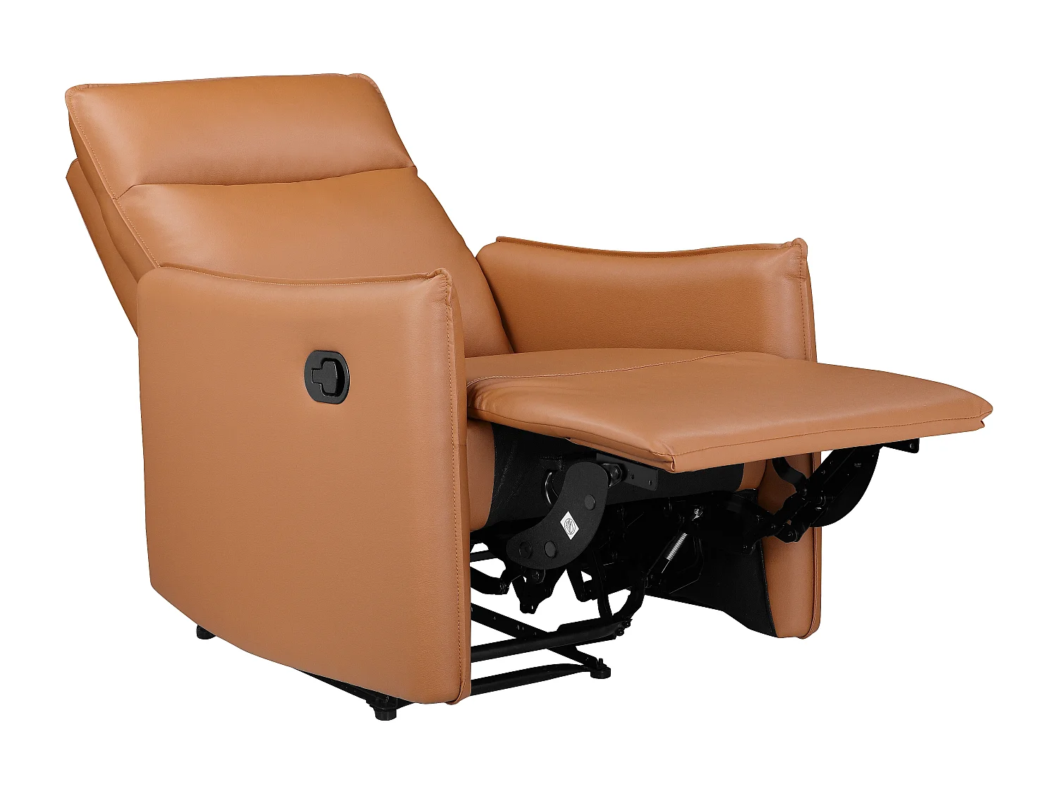 Lugo | Fauteuil inclinable à fonction manuelle en PU de couleur cognac