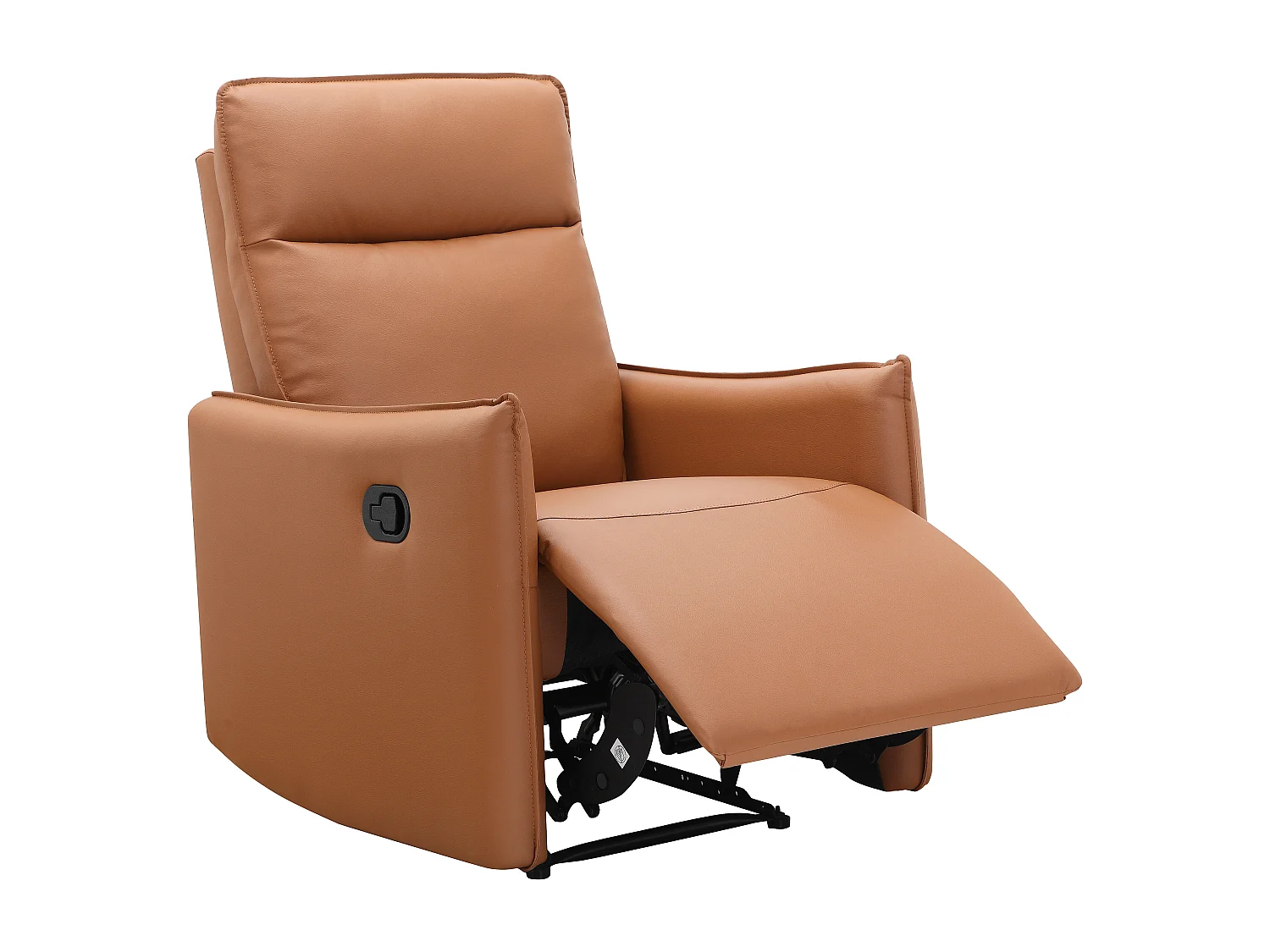 Lugo | Fauteuil inclinable à fonction manuelle en PU de couleur cognac