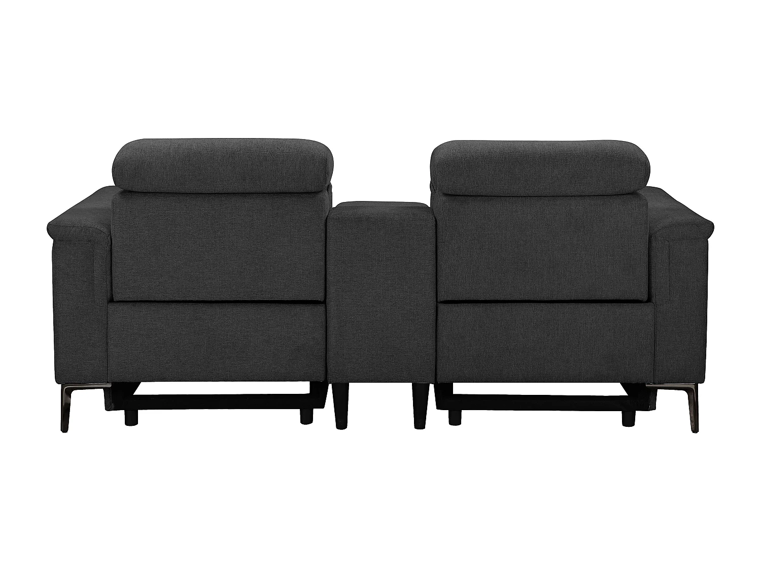 Lund | Dubbele relaxfauteuil met handmatige functie in stof antraciet