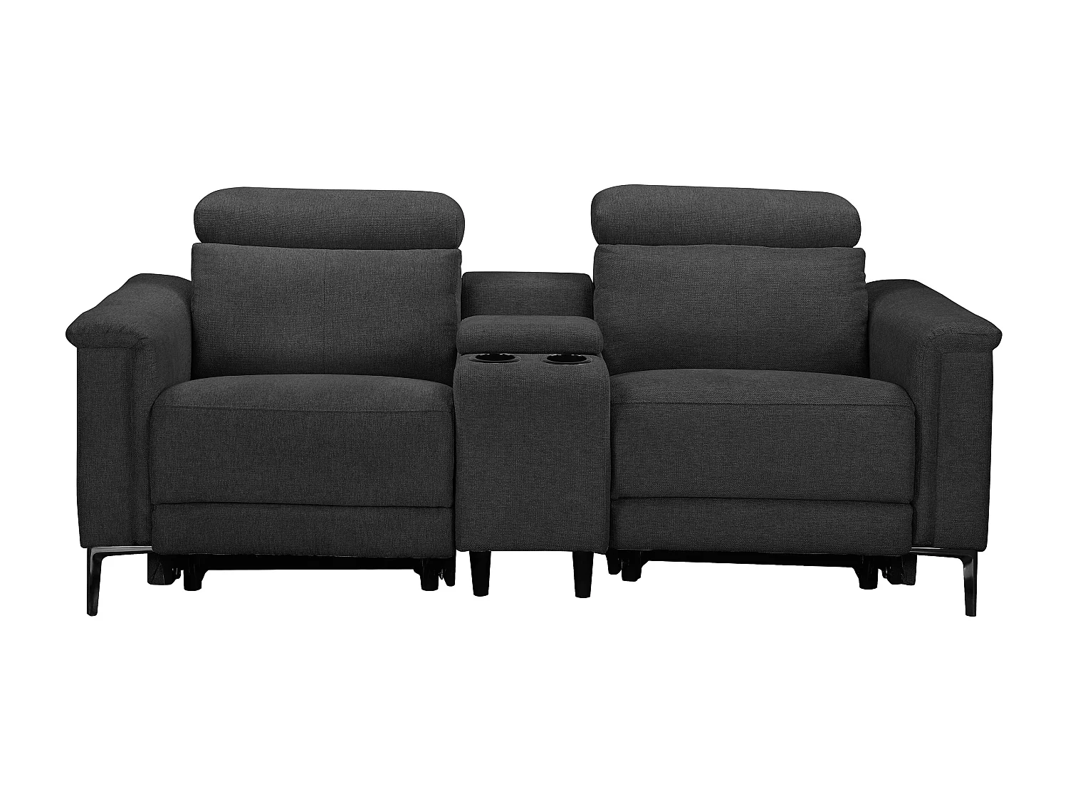 Lund | Fauteuil inclinable double avec fonction manuelle en tissu anthracite