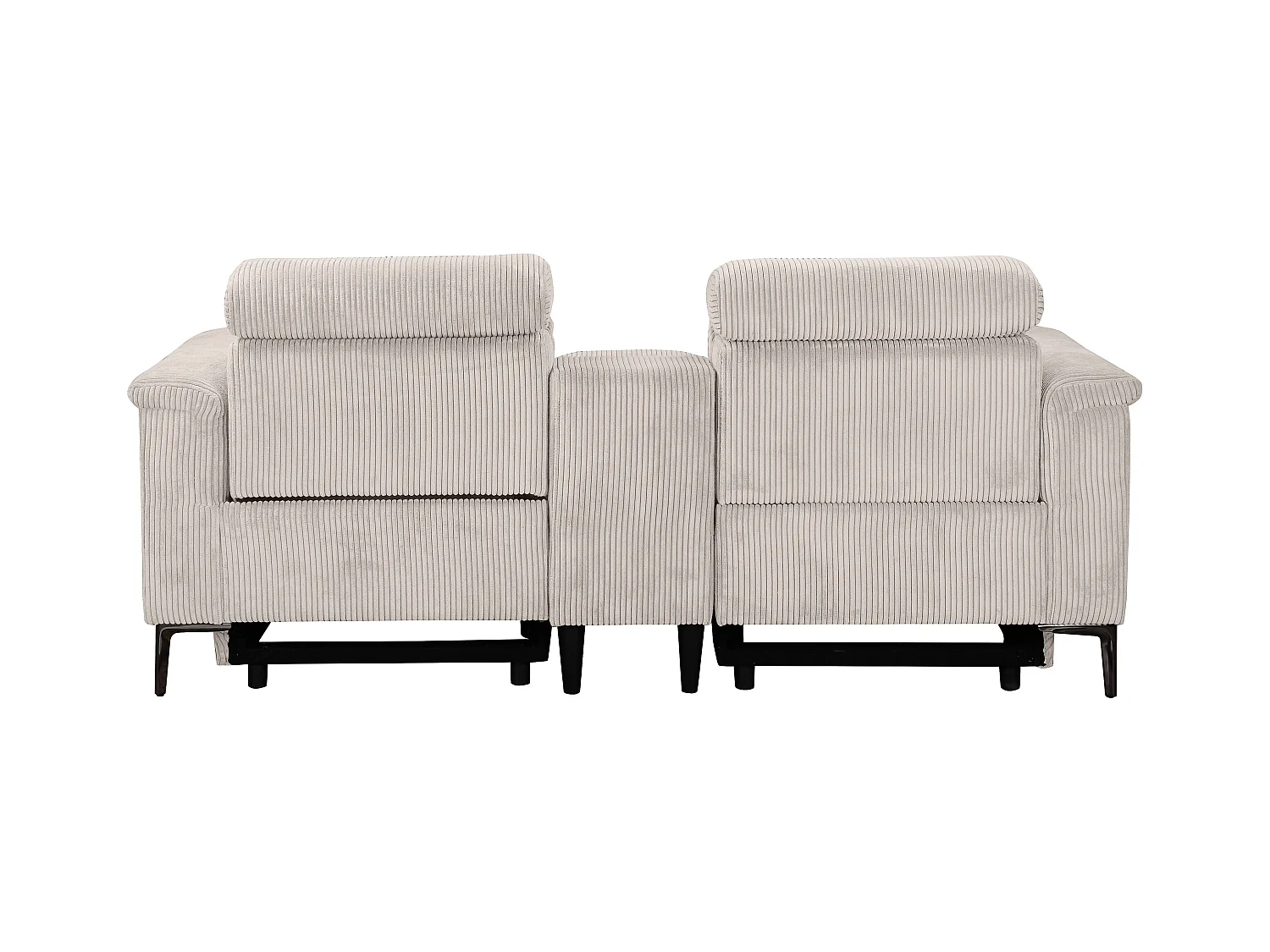 Lund | Fauteuil inclinable double avec fonction électrique en velours côtelé crème