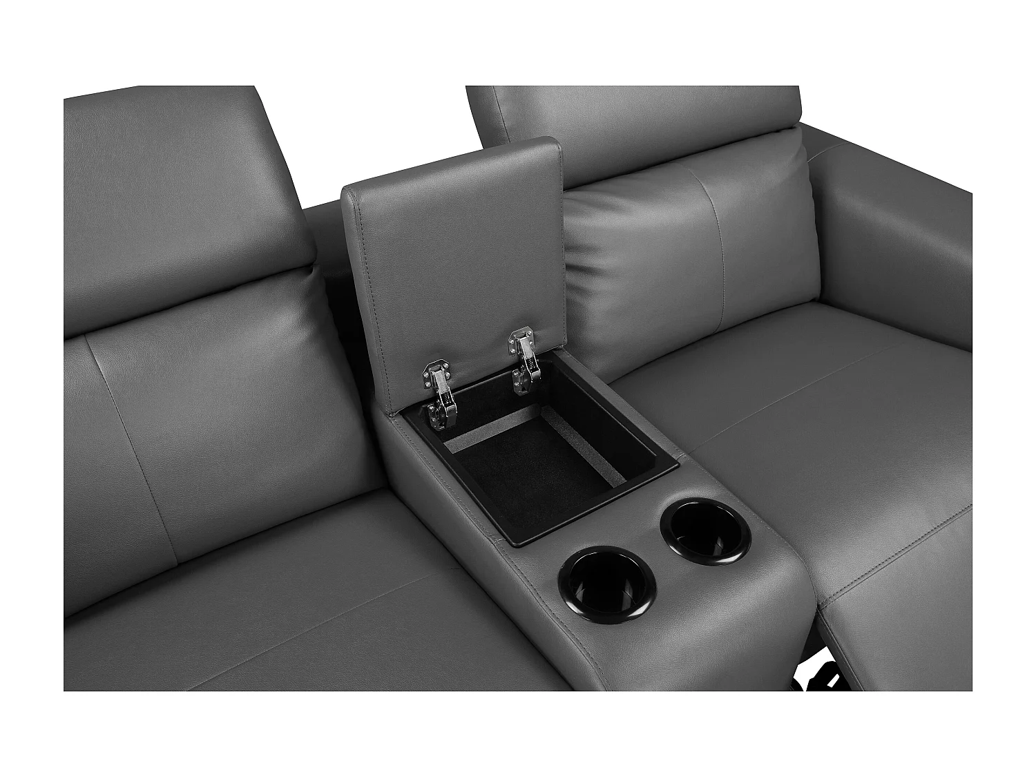 Lund | Fauteuil inclinable double avec fonction manuelle en PU gris