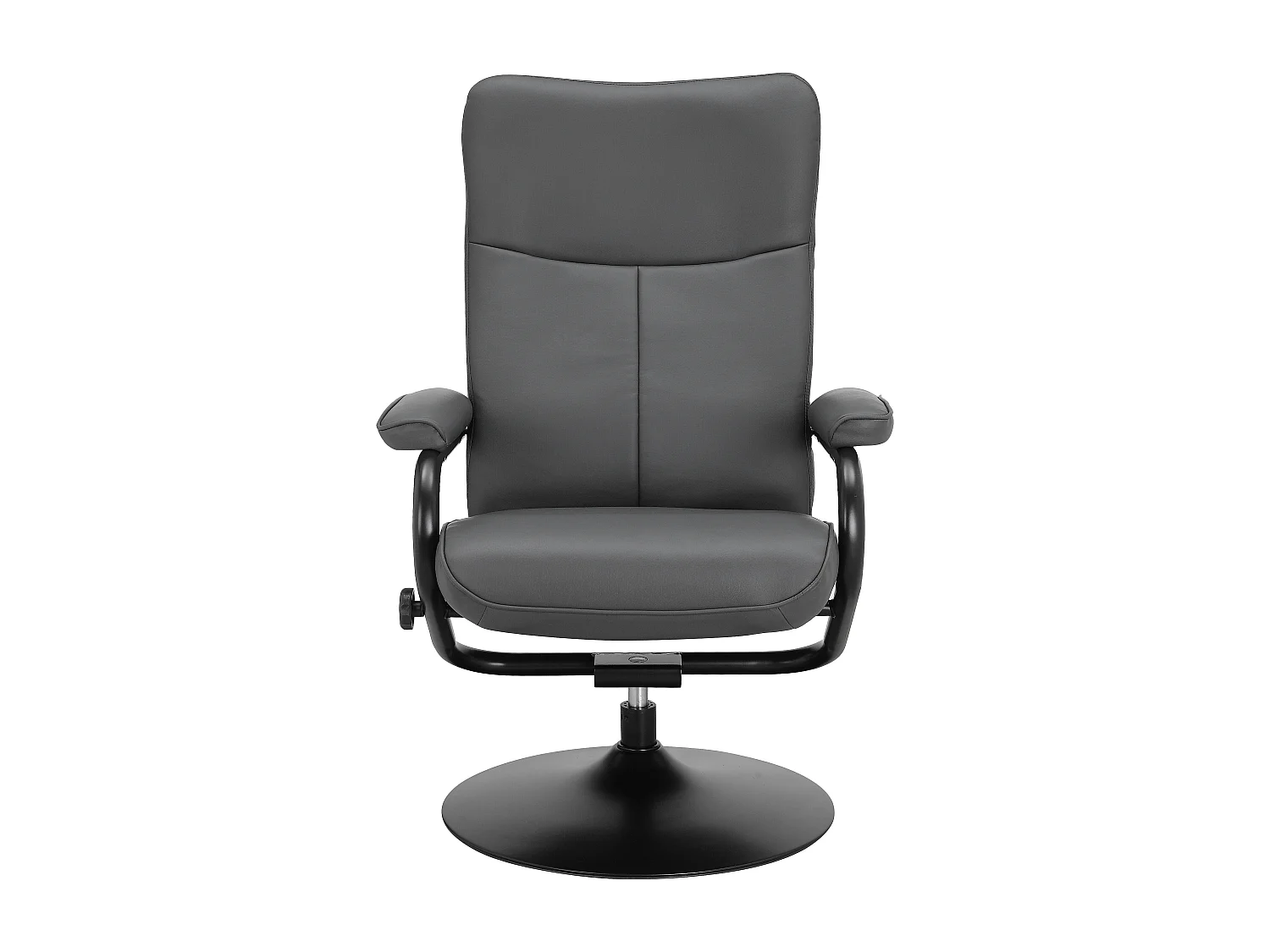 Istad | Fauteuil inclinable+tabouret Gris PU