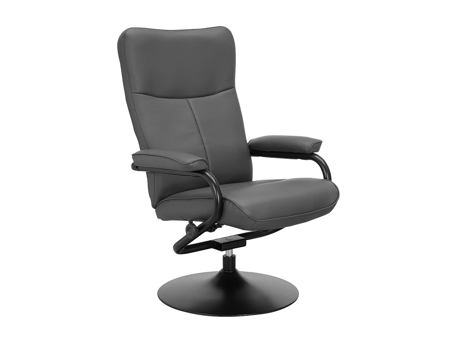 Istad | Fauteuil inclinable+tabouret Gris PU