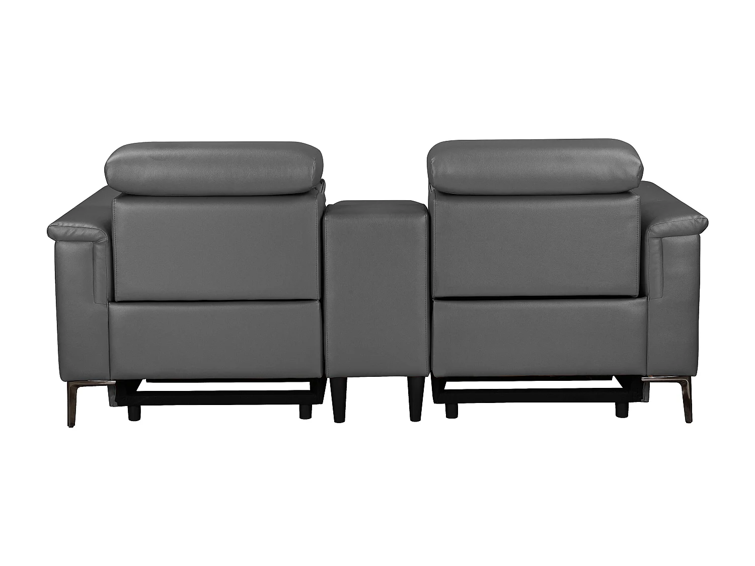 Lund | Fauteuil inclinable double avec fonction manuelle en cuir/gris PU