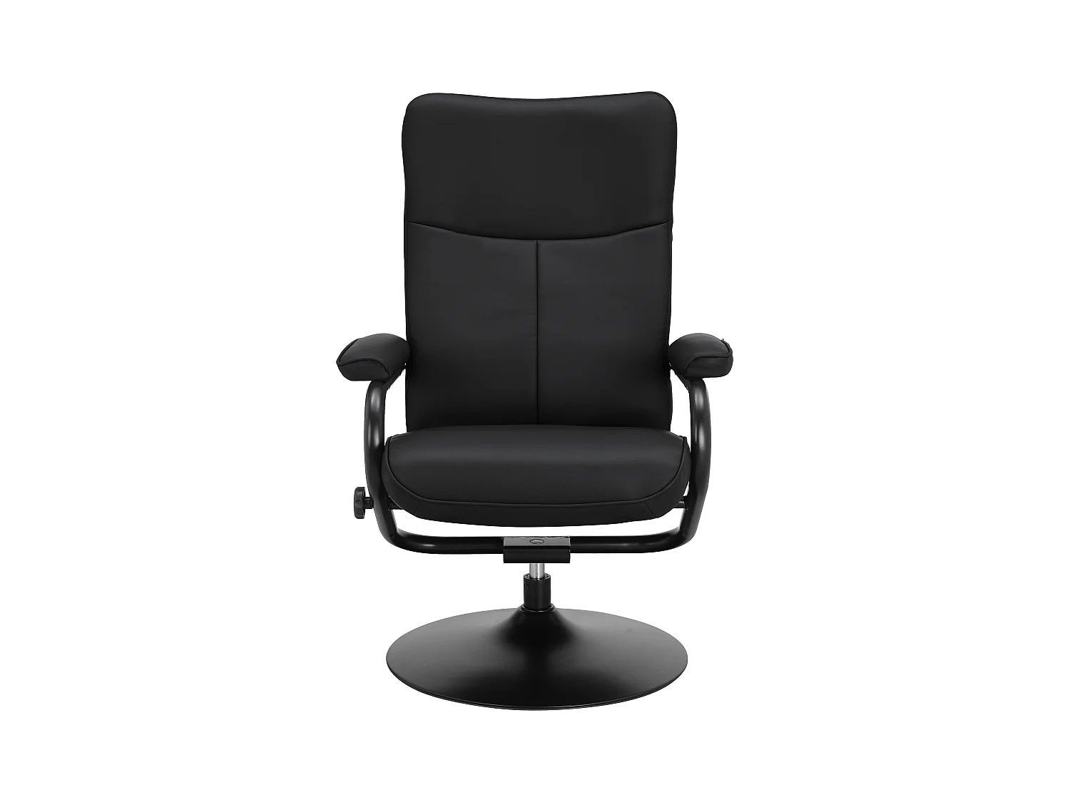 Istad | Relaxfauteuil+Kruk Zwart PU