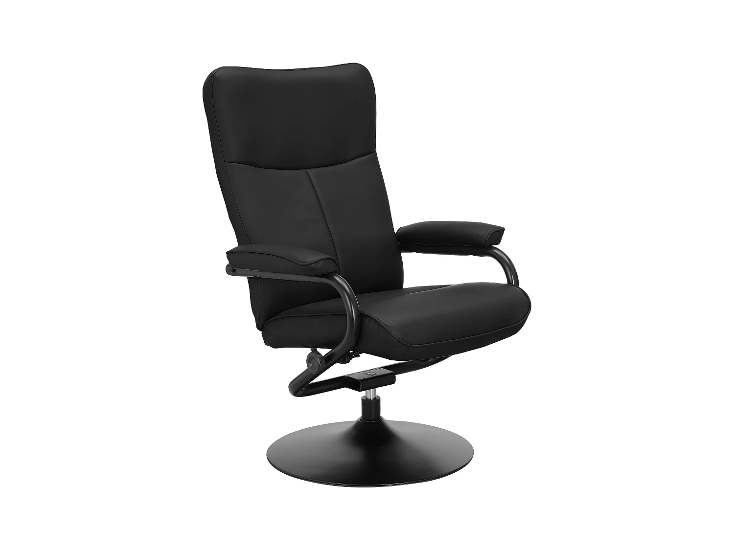 Istad | Relaxfauteuil+Kruk Zwart PU