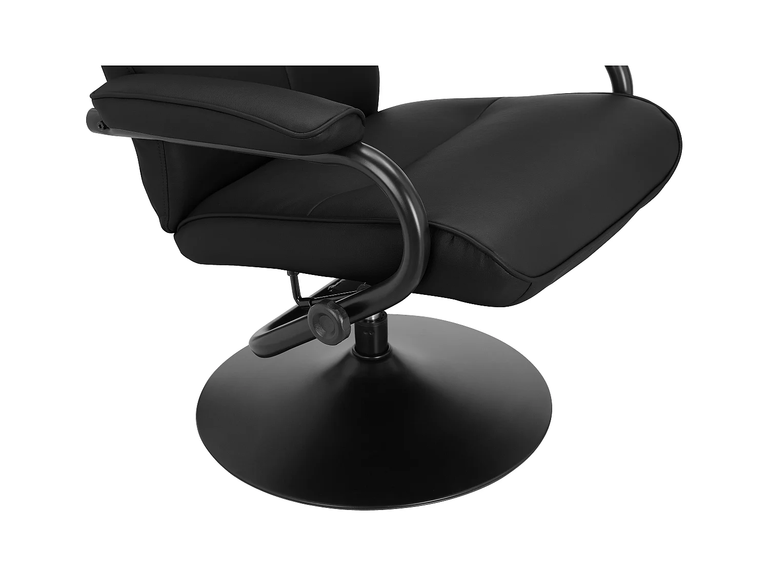 Istad | Relaxfauteuil+Kruk Zwart PU