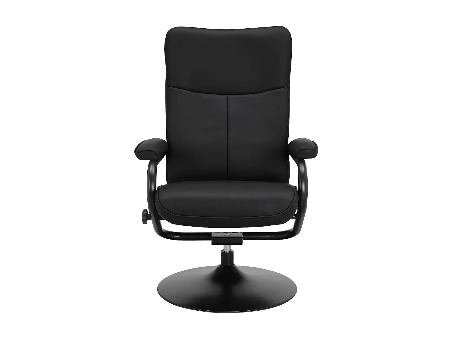 Istad | Poltrona reclinabile+sgabello nero PU