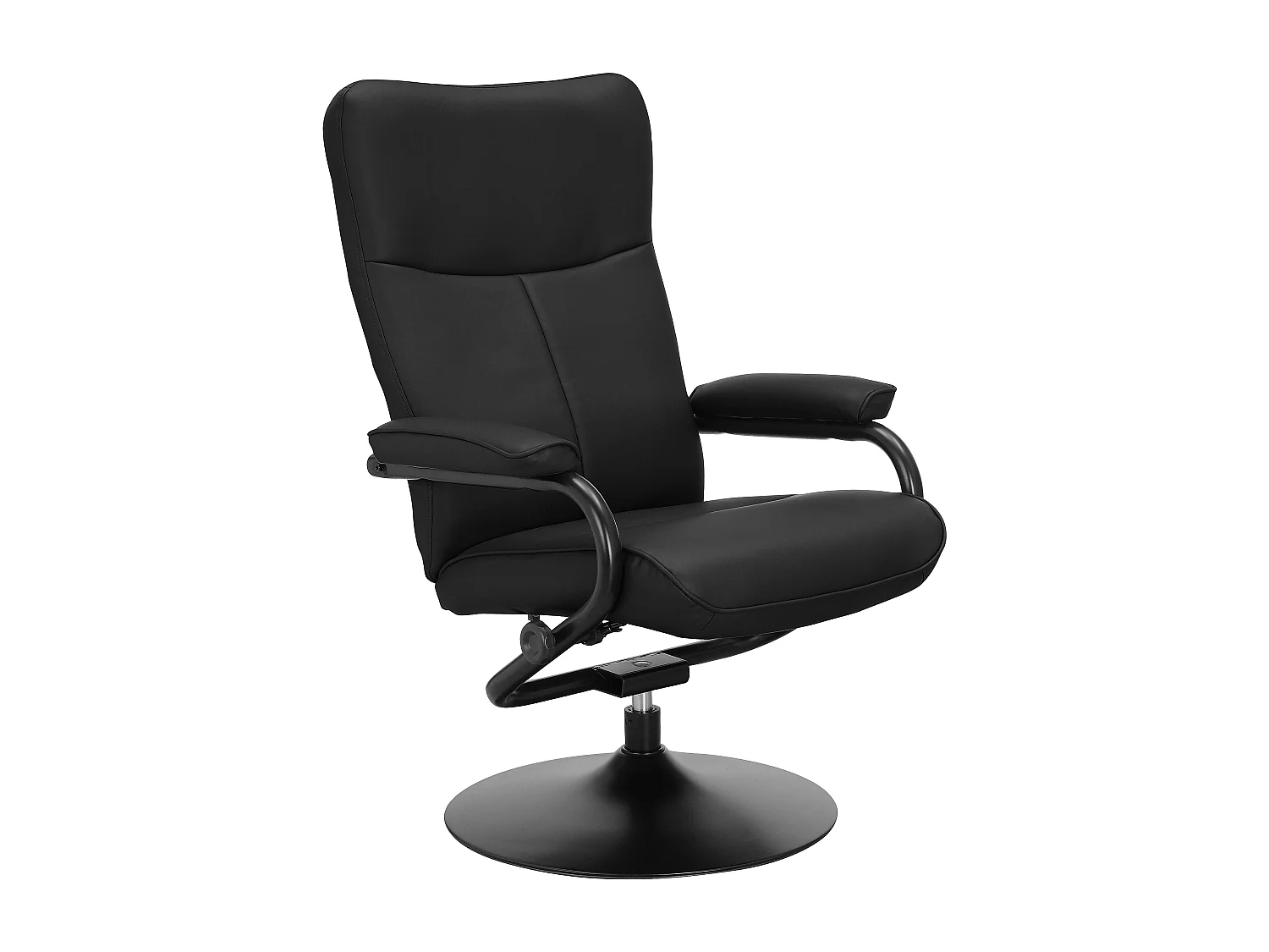 Istad | Poltrona reclinabile+sgabello nero PU