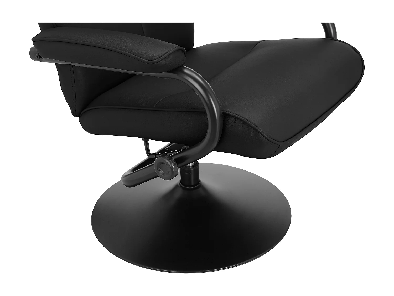 Istad | Poltrona reclinabile+sgabello nero PU