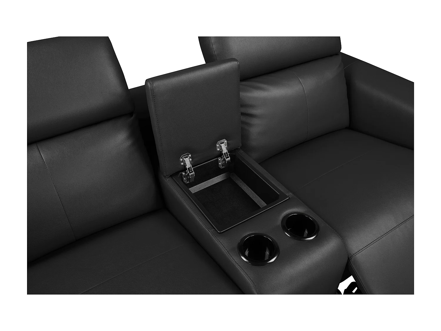 Lund | Fauteuil inclinable double avec fonction électrique en PU noir