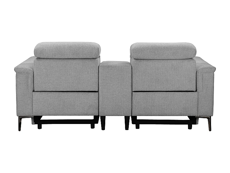 Lund | Dubbele relaxfauteuil met elektrische functie in stof lichtgrijs