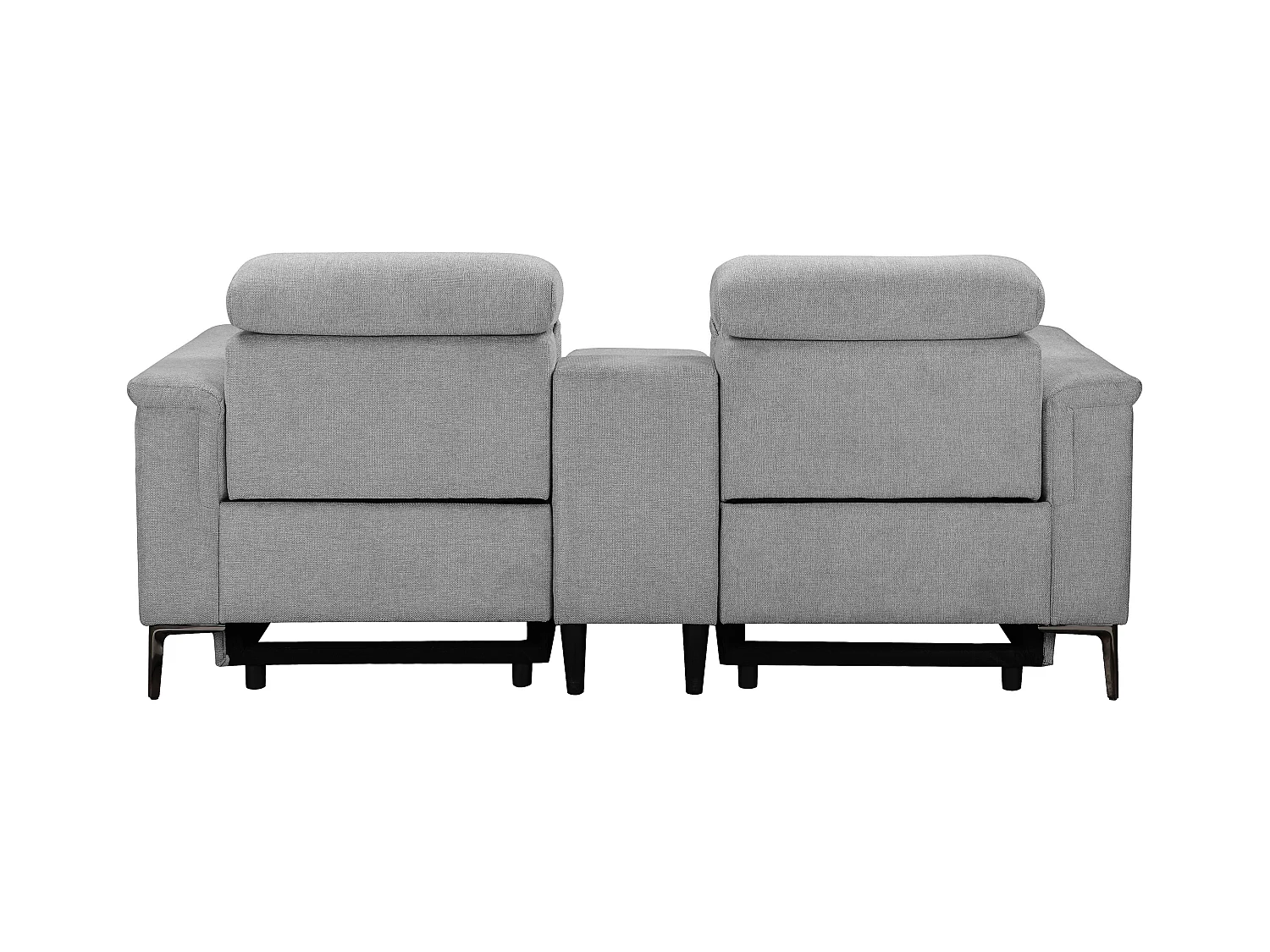 Lund | Dubbele relaxfauteuil met elektrische functie in stof lichtgrijs