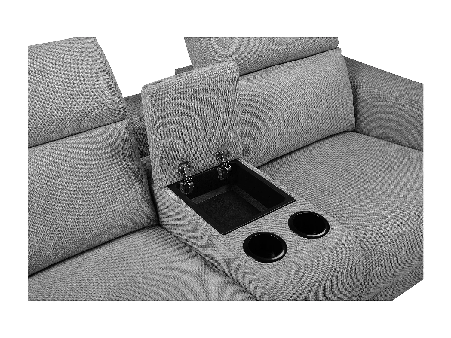 Lund-Tweevoudige relaxfauteuil met elektrische functie in stof lichtgrijs
