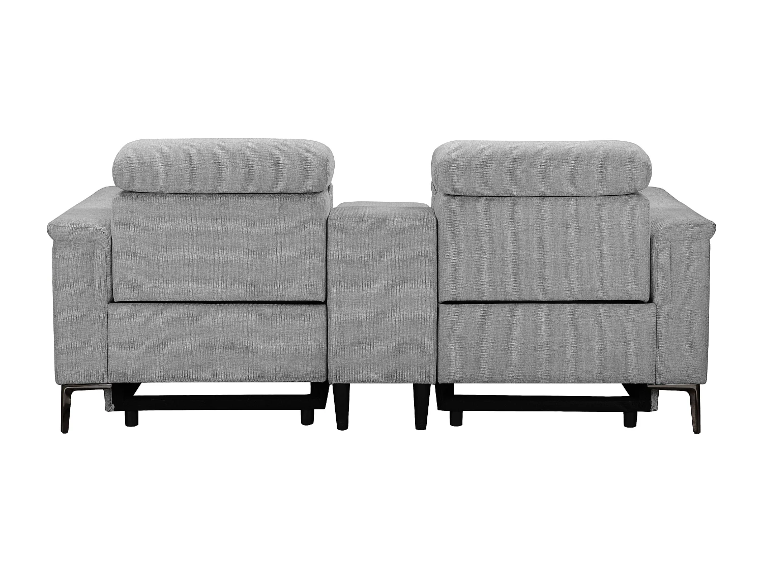 Lund | Dubbele relaxfauteuil met handmatige functie in stof lichtgrijs