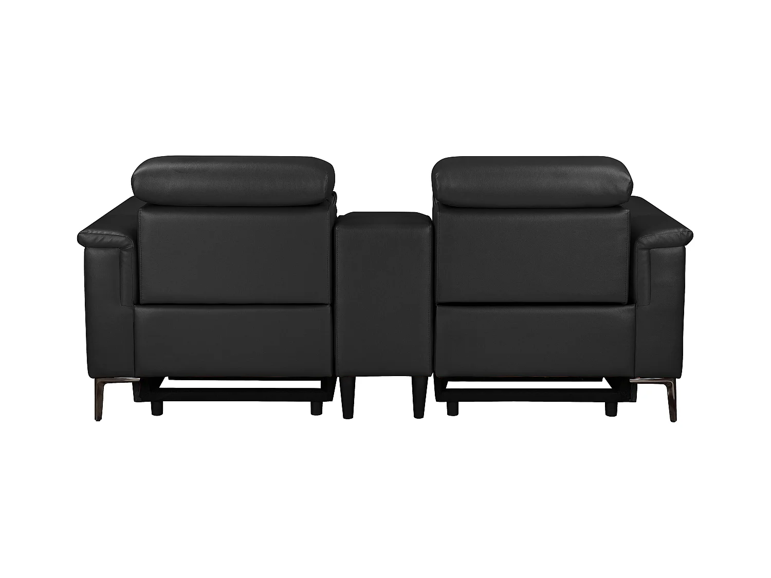 Lund | Dubbele relaxfauteuil met elektrische functie in leder/PU zwart