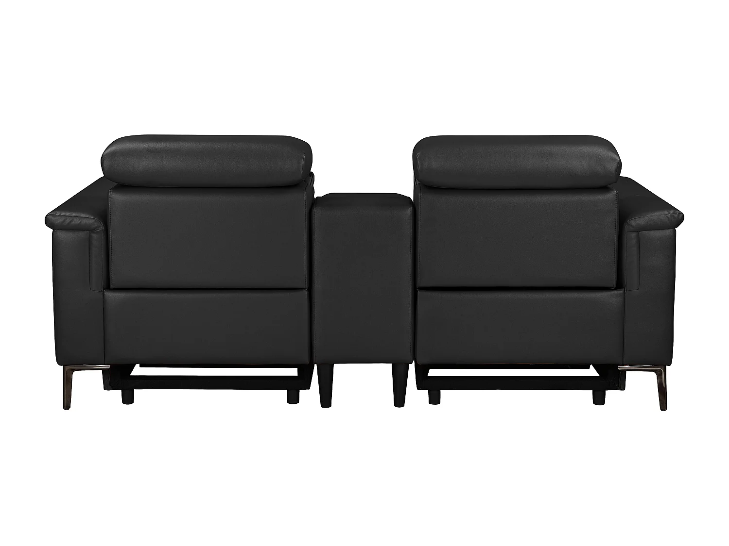 Lund | Fauteuil inclinable double avec fonction électrique en cuir/PU noir