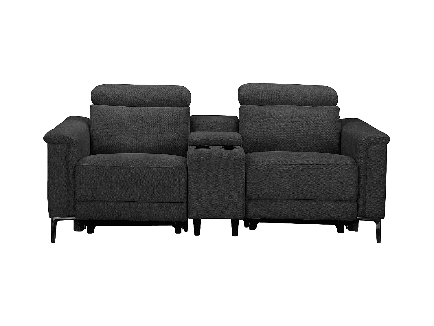 Lund | Dubbele relaxfauteuil met elektrische functie in stof antraciet