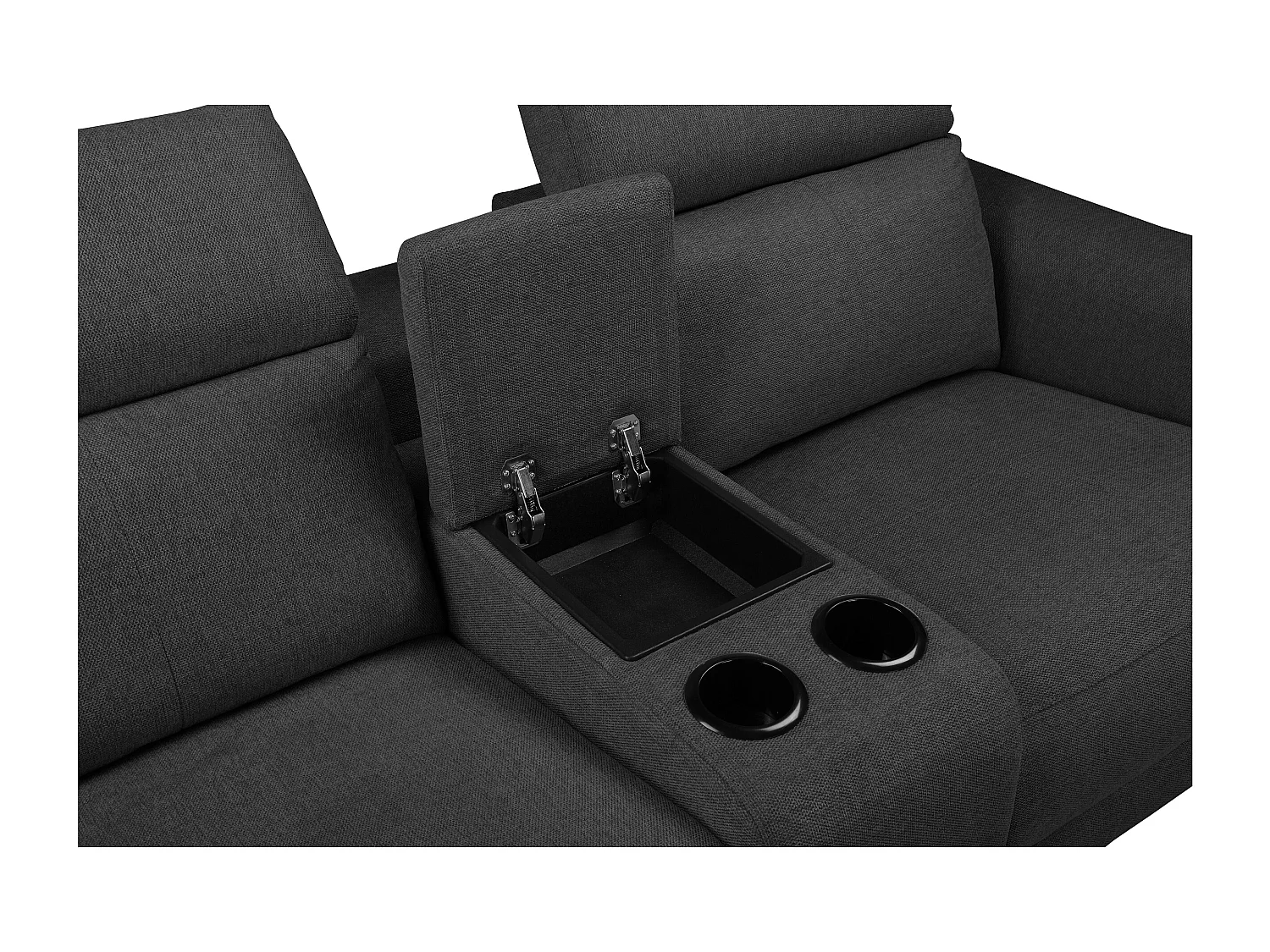Lund | Fauteuil inclinable double avec fonction électrique en tissu anthracite