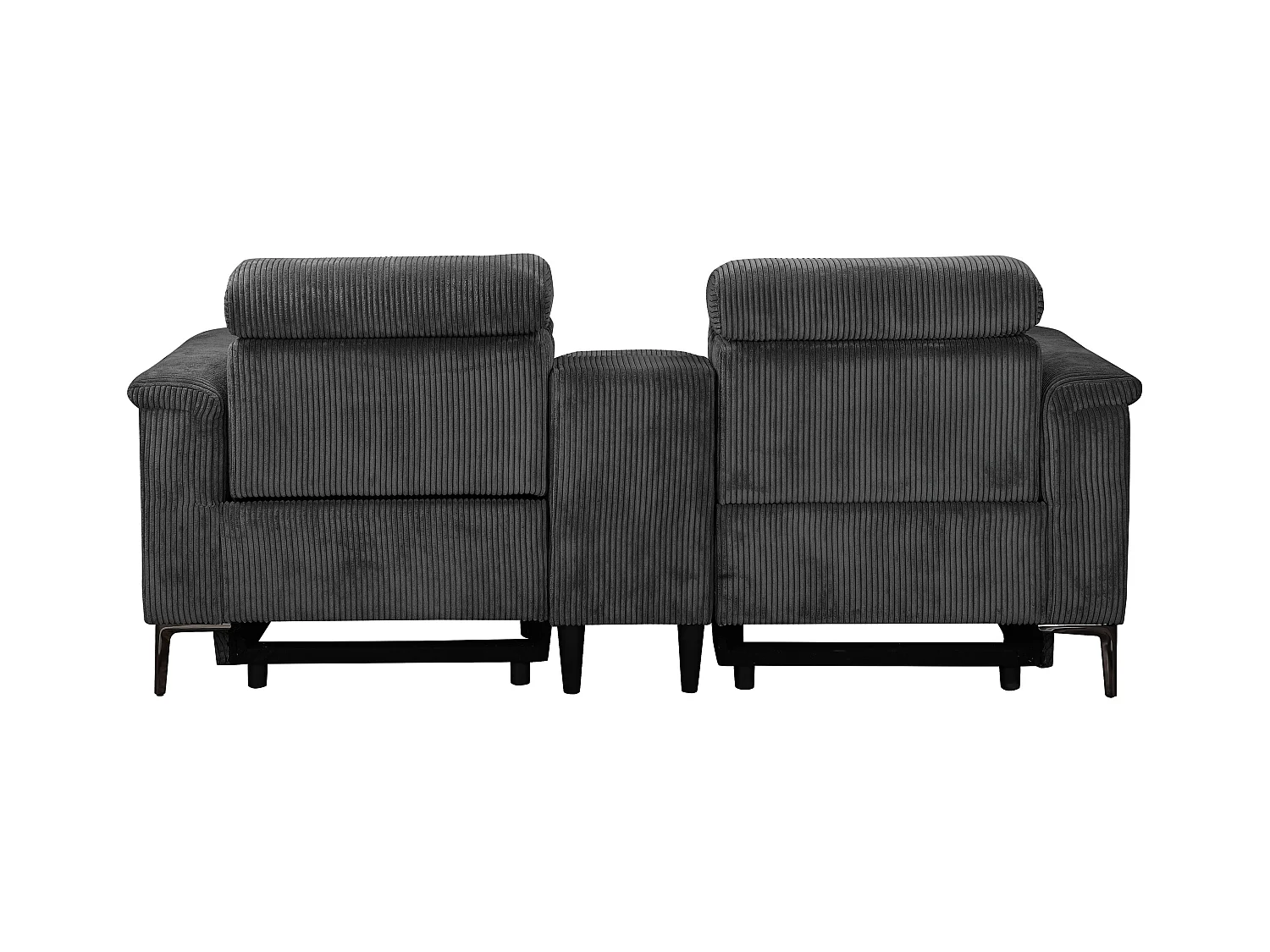 Lund | Dubbele relaxfauteuil met elektrische functie in corduroy antraciet