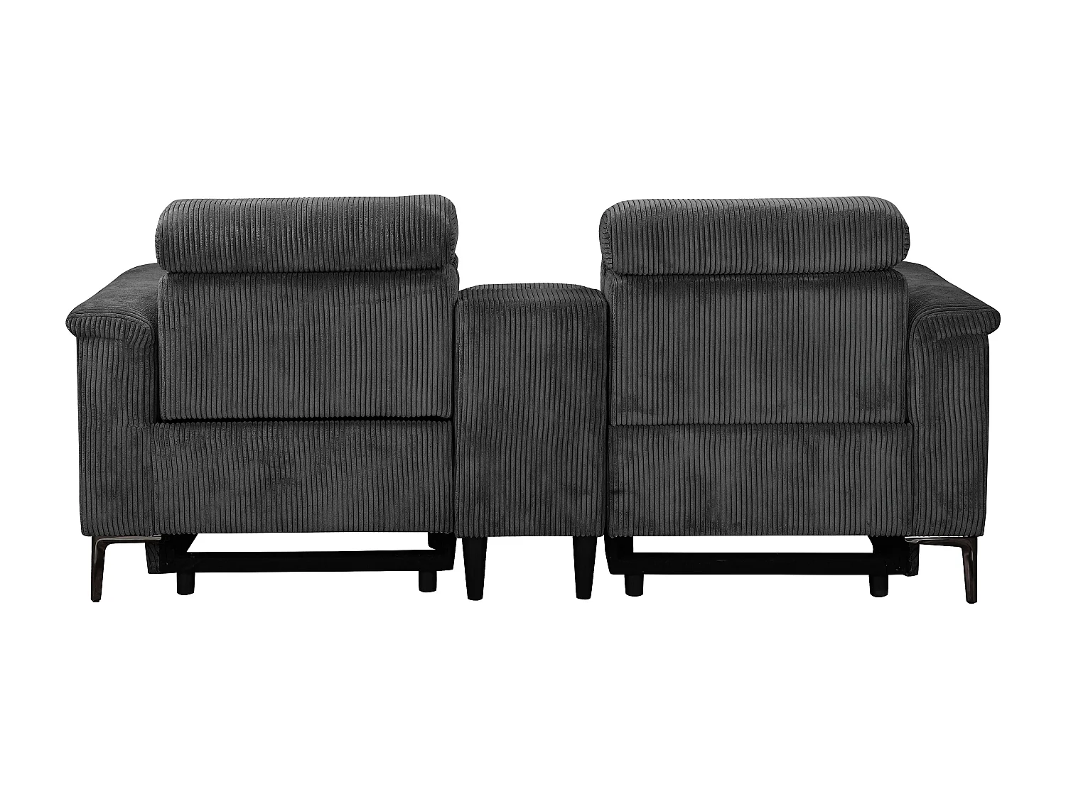 Lund | Dubbele relaxfauteuil met elektrische functie in corduroy antraciet