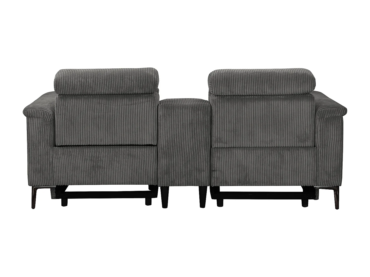 Lund | Fauteuil inclinable double avec fonction électrique en velours côtelé anthracite