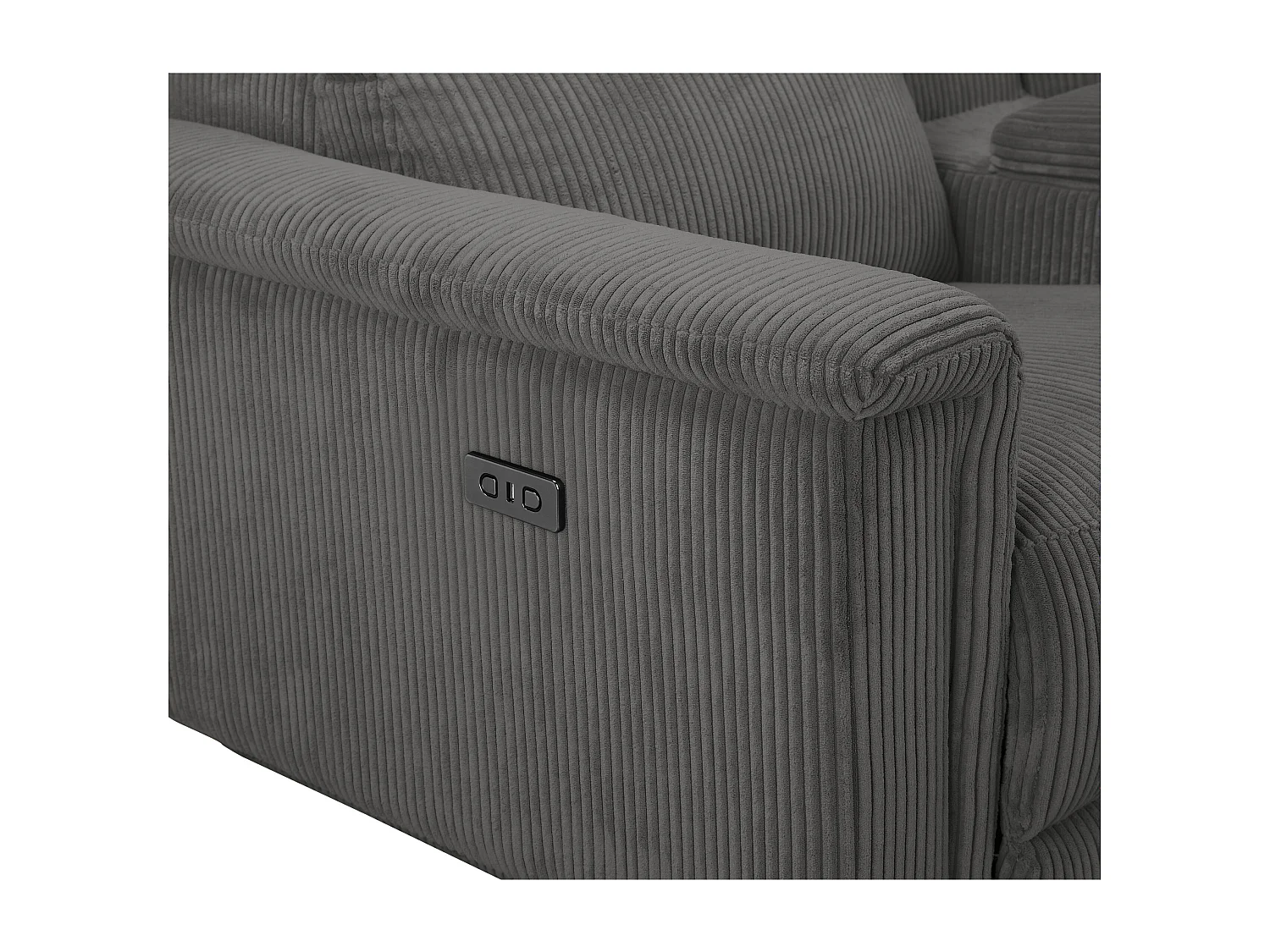 Lund | Fauteuil inclinable double avec fonction électrique en velours côtelé anthracite