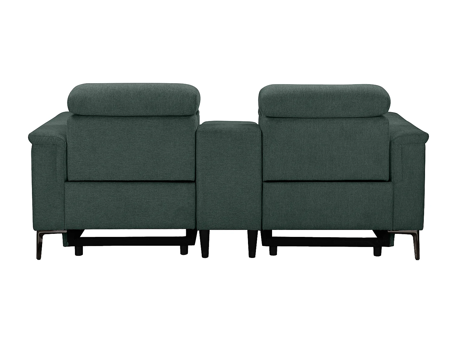Lund | Fauteuil inclinable double avec fonction manuelle en tissu vert foncé