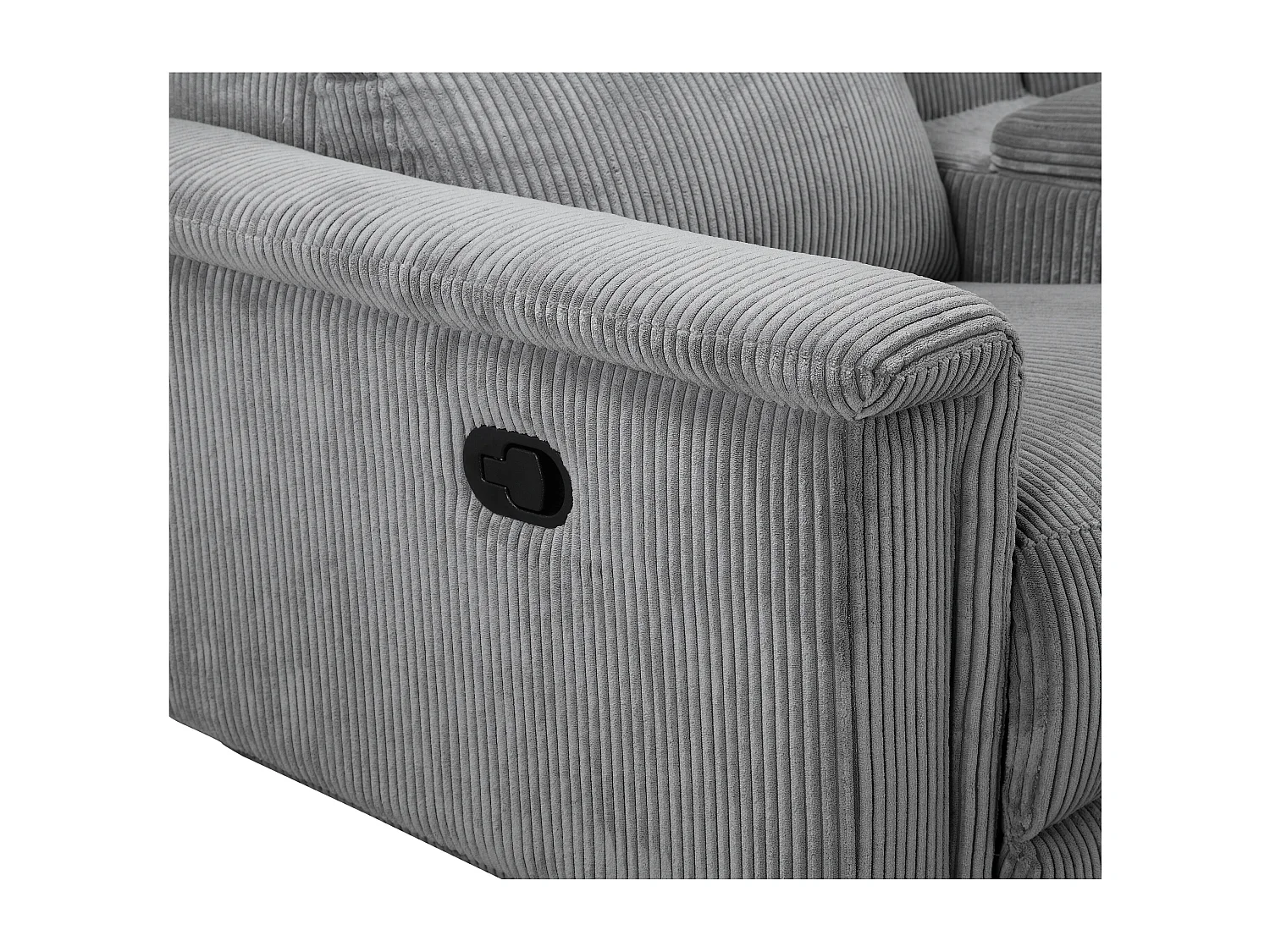 Lund | Fauteuil inclinable double avec fonction manuelle en velours côtelé gris