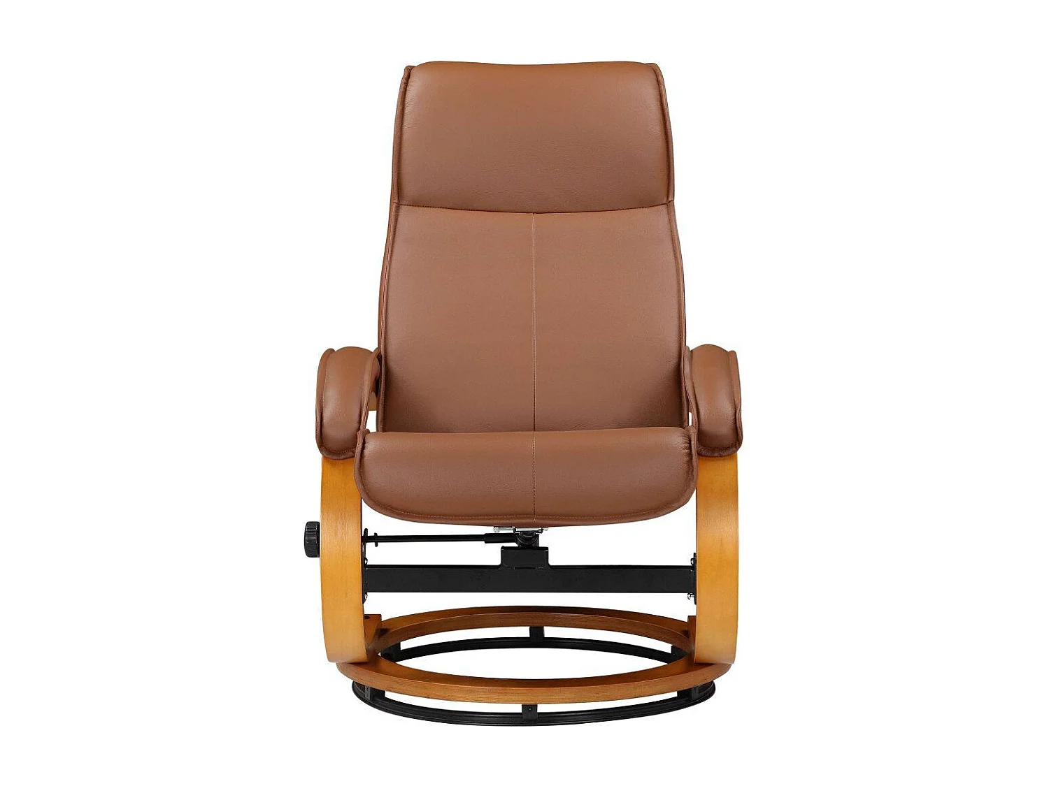 Paris-Relaxfauteuil met hocker in cognac PU