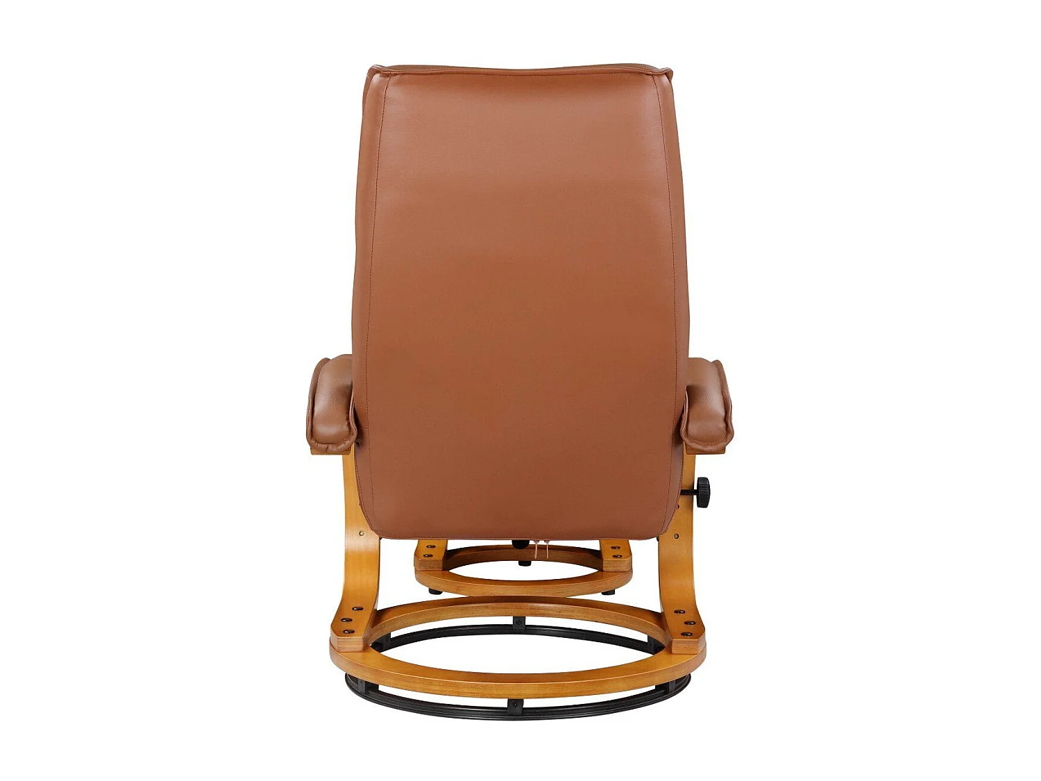 Paris-Relaxfauteuil met hocker in cognac PU