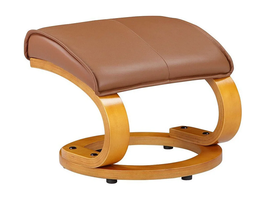 Paris-Relaxfauteuil met hocker in cognac PU