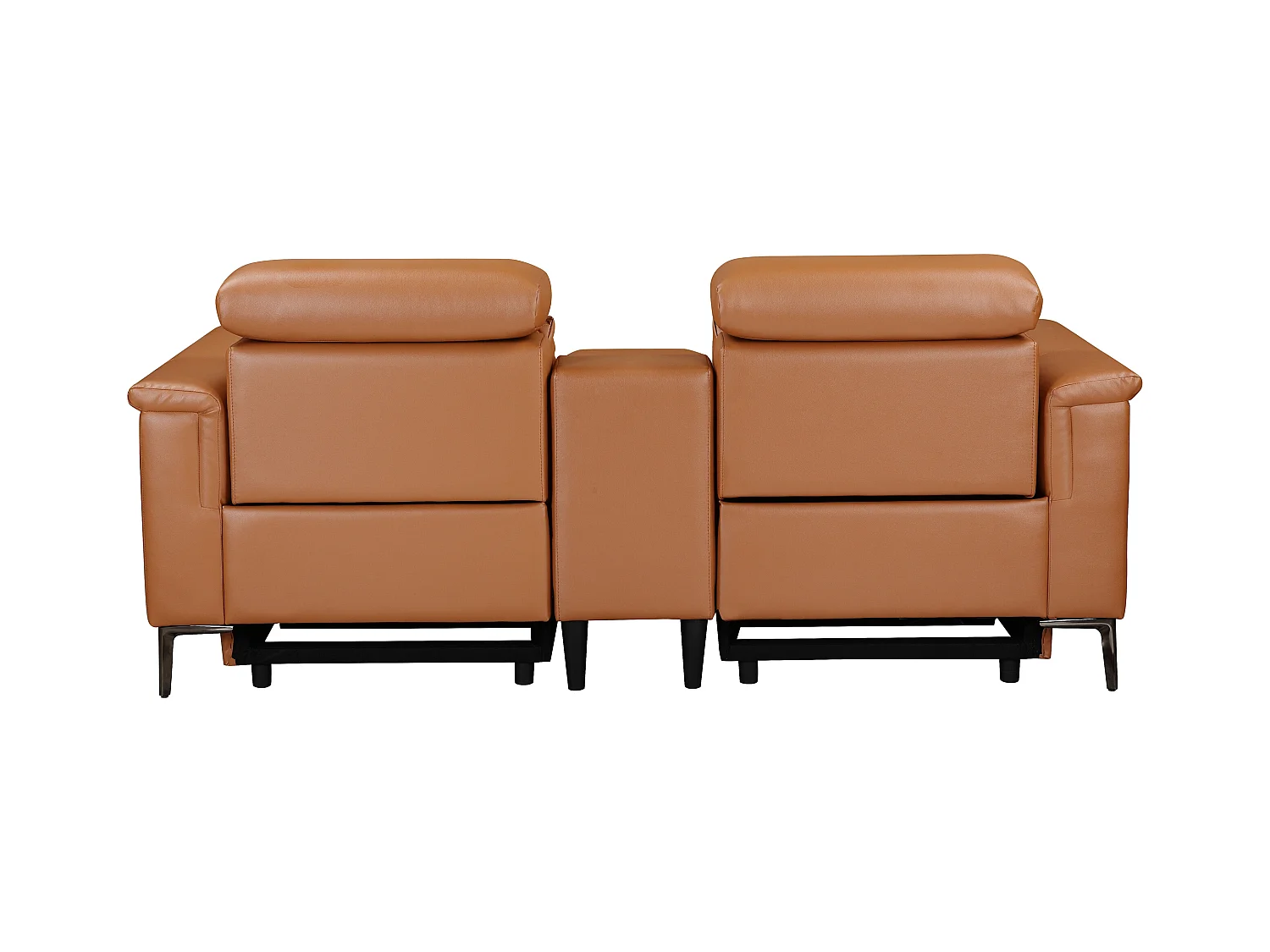 Lund | Poltrona reclinabile doppia con funzione elettrica in PU color cognac