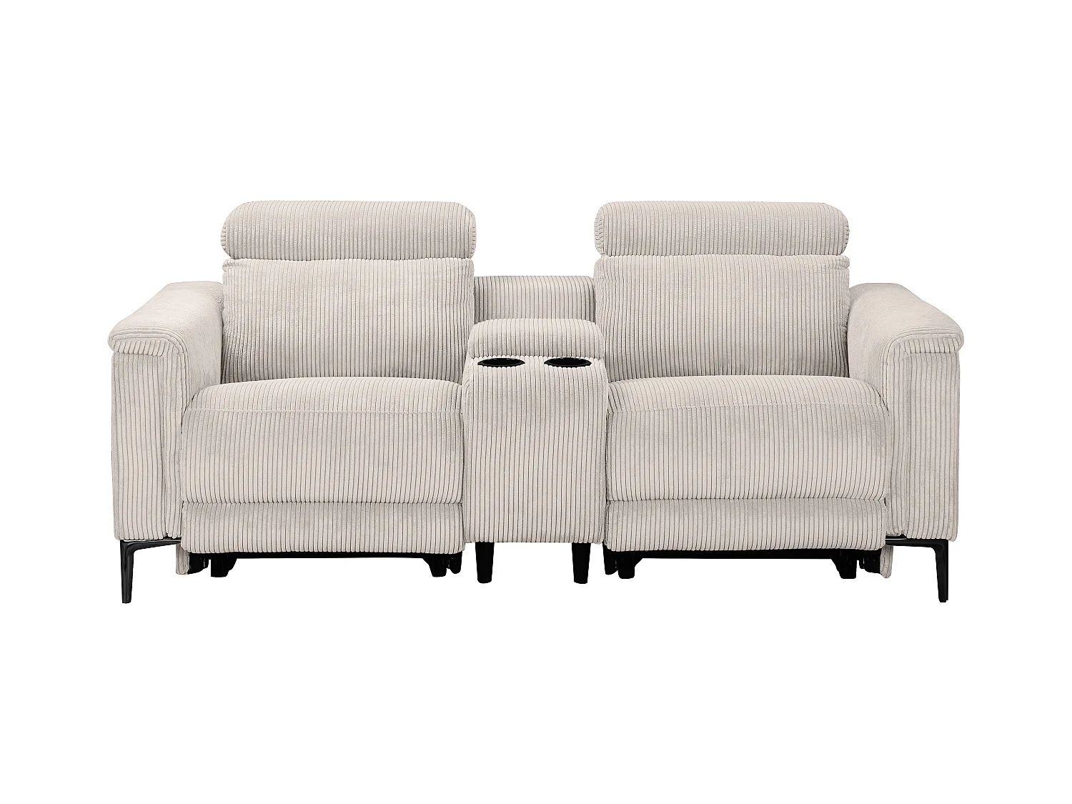 Lund | Sillón reclinable doble con función manual en crema de pana