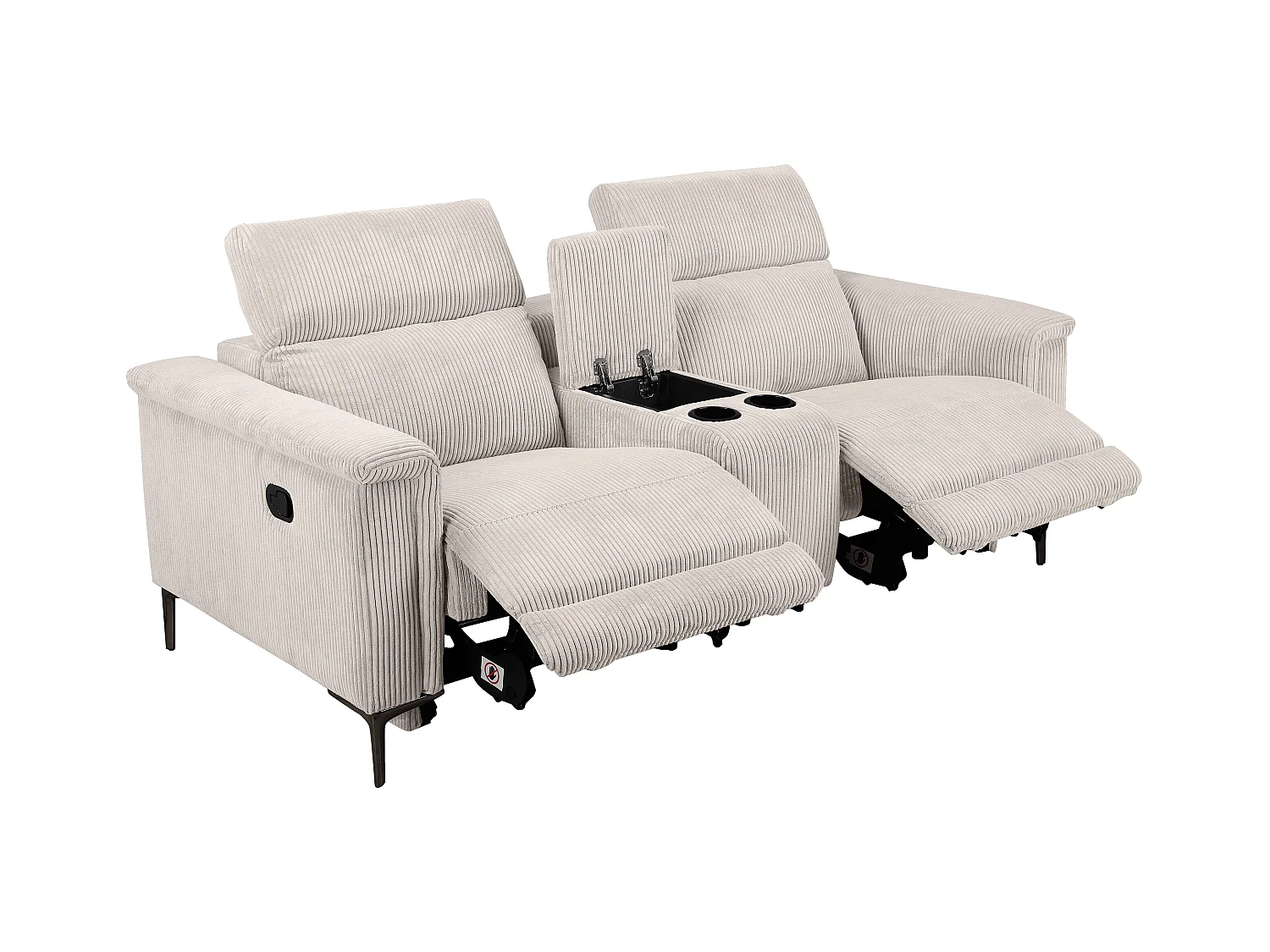 Lund | Sillón reclinable doble con función manual en crema de pana