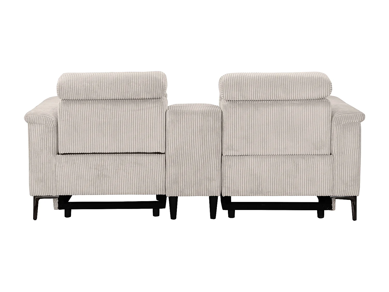 Lund | Fauteuil inclinable double avec fonction manuelle en velours côtelé crème