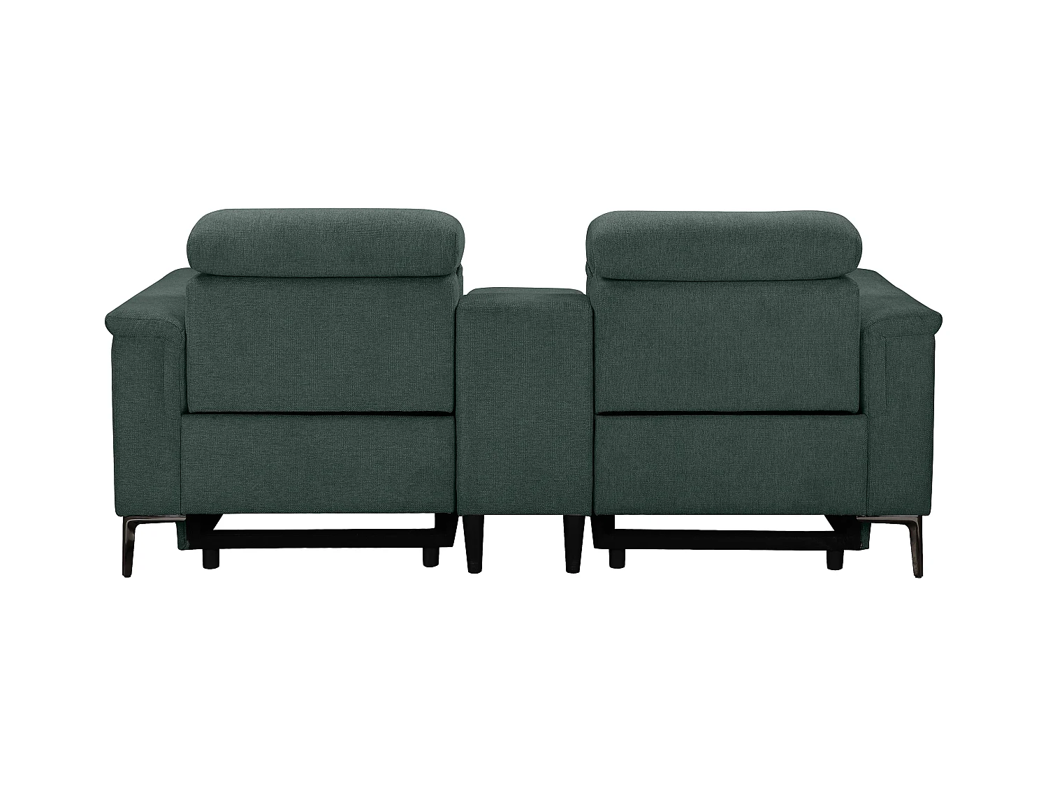 Lund | Poltrona reclinabile doppia con funzione elettrica in tessuto verde scuro