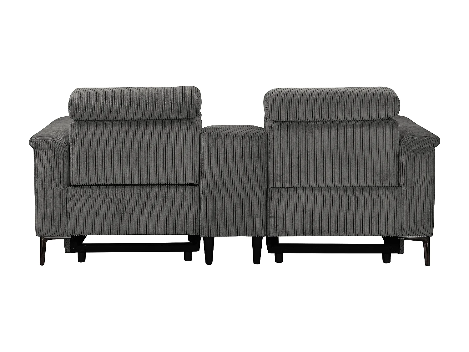 Lund | Fauteuil inclinable double avec fonction manuelle en velours côtelé anthracite