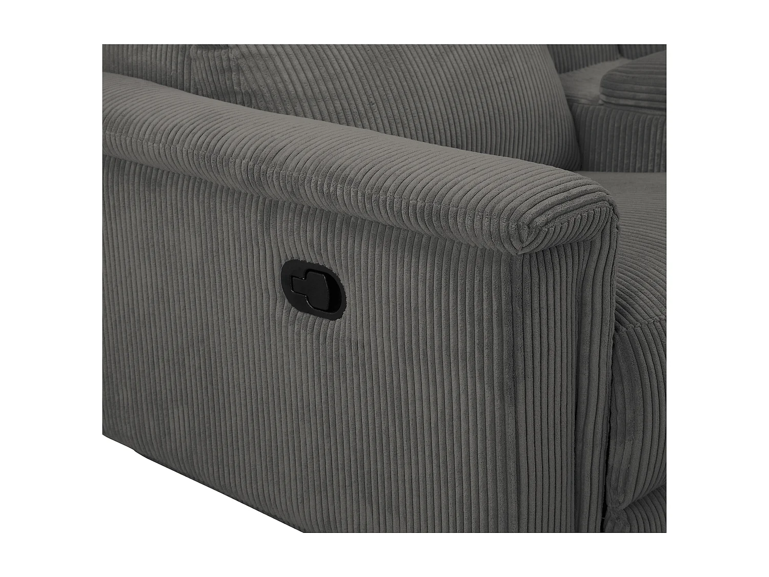 Lund | Fauteuil inclinable double avec fonction manuelle en velours côtelé anthracite