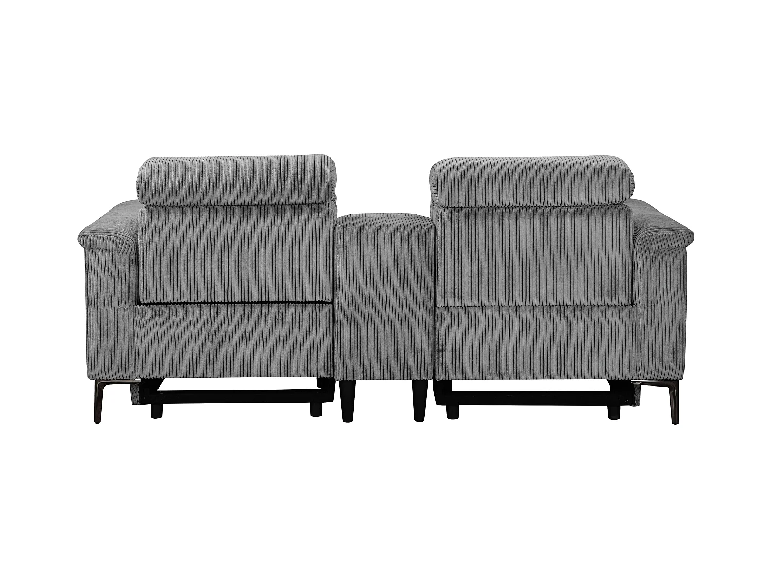 Lund | Dubbele relaxfauteuil met elektrische functie in corduroy grijs