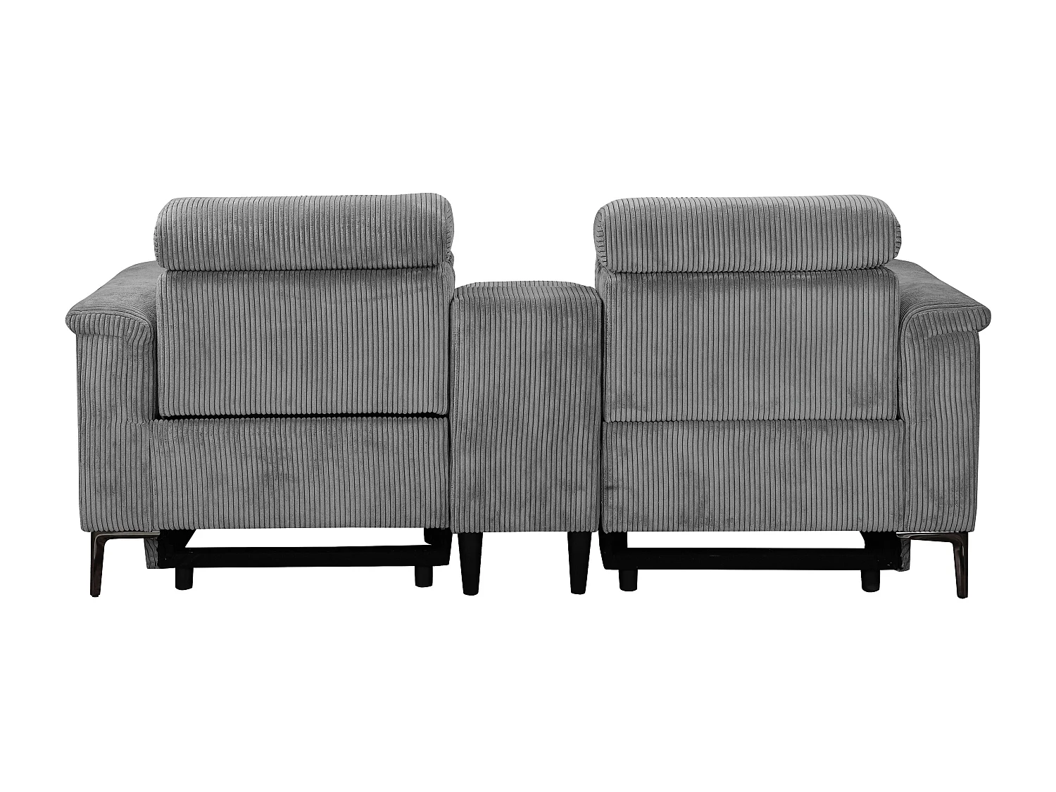 Lund | Fauteuil inclinable double avec fonction électrique en velours côtelé gris