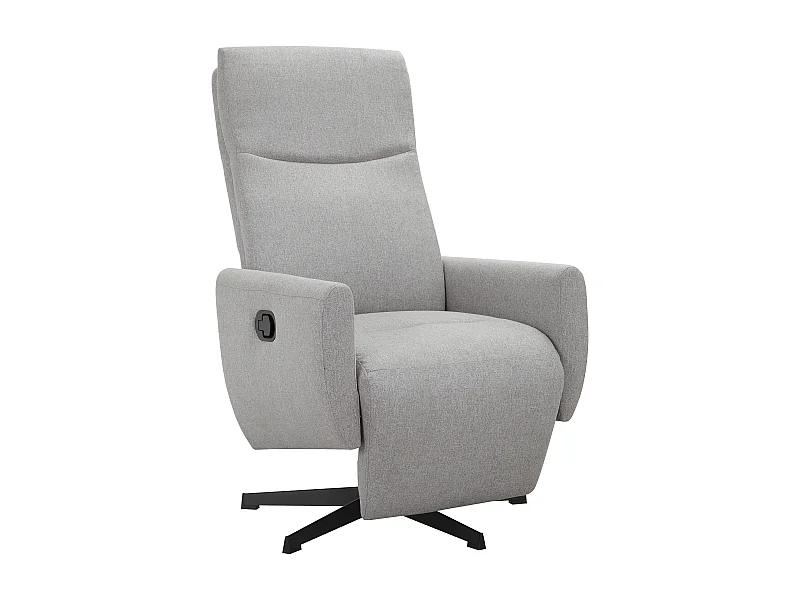 Kilvo | Poltrona Reclinabile con Funzione Manuale e Girevole in Tessuto Grigio
